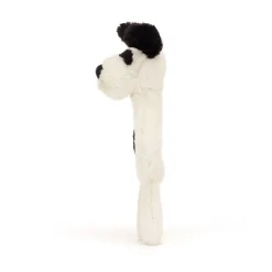 Baby Jellycat Bashful Hund, Sort/Creme Rangle