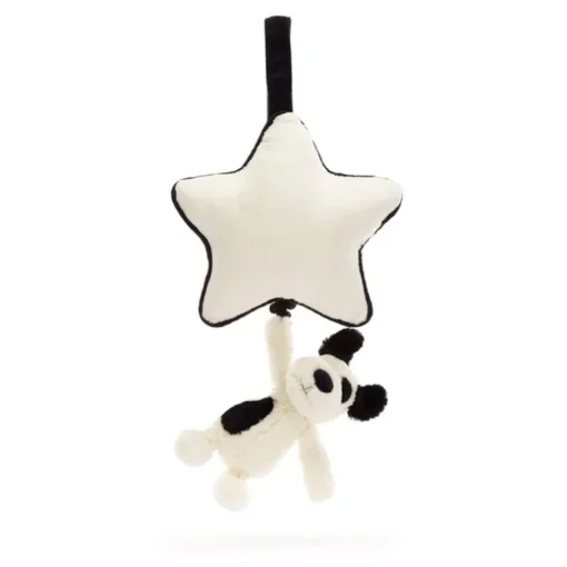 Baby Jellycat Bashful Hund, Sort/Creme Spilledase
