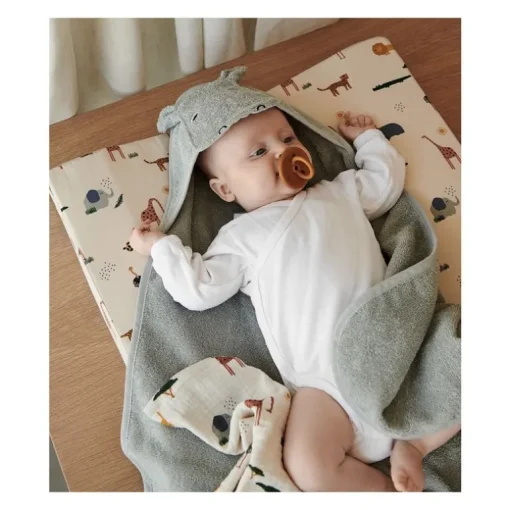 Babyhandklaede Liewood | Hippo Dove Blue Shop Her | All About Kids