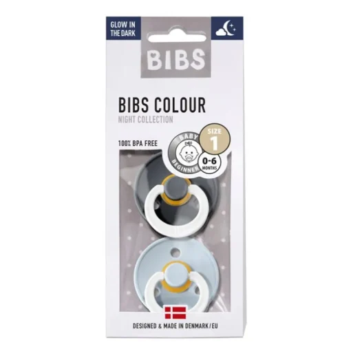 Bibs 2Pk Colour Glow Latex Str. 1, Iron/Baby Blue Night