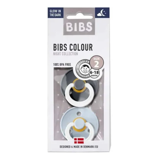 Bibs 2Pk Colour Glow Latex Str. 2, Iron/Baby Blue Night