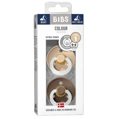 Bibs 2Pk Colour Glow Latex Str. 1, Vanilla/Dark Oak Night