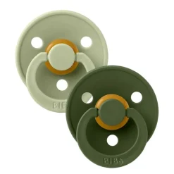 Bibs 2Pk Colour Latex Anatomisk Str.2, Sage/Hunter Green