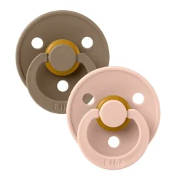 Bibs 2Pk Colour Latex Str.2, Oak/Blush