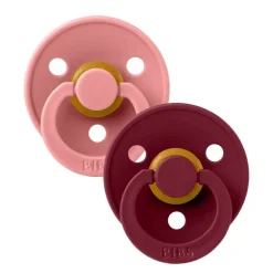 Bibs 2Pk Colour Latex Str.2, Dusty Pink/Elderberry