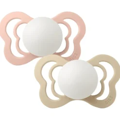 Bibs 2Pk Couture Glow Silikone Str.2, Blush/Vanilla