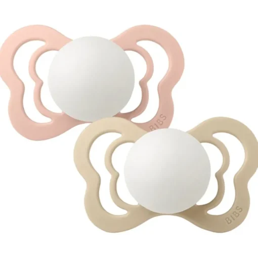 Bibs 2Pk Couture Glow Silikone Str.2, Blush/Vanilla