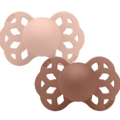 Bibs 2Pk Infinity Silikone Str.1, Blush/Woodchuck