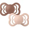 Bibs 2Pk Supreme Silikone Str.2, Woodchuck/Blush