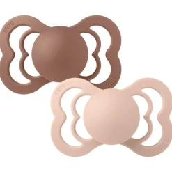 Bibs 2Pk Supreme Silikone Str.2, Woodchuck/Blush