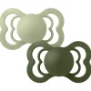 Bibs 2Pk Supreme Silikone Str.2, Sage/Hunter Green
