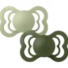 Bibs 2Pk Supreme Silikone Str.1, Sage/Hunter Green