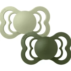 Bibs 2Pk Supreme Silikone Str.1, Sage/Hunter Green