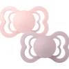 Bibs 2Pk Supreme Silikone Str.2, Blossom/Dusky Lilac