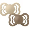 Bibs 2Pk Supreme Silikone Str.1, Vanilla/Dark Oak