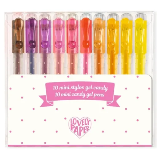 Djeco 10 Mini Gel Penne, Candy