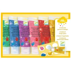 Djeco 6 Stk Fingermaling, Glimmer