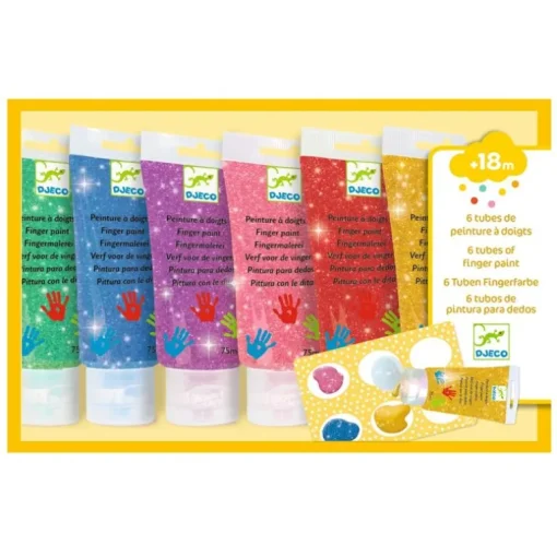 Djeco 6 Stk Fingermaling, Glimmer
