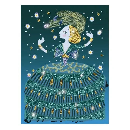 Djeco Kreativ Aeske - Glitterkort, Kjoler