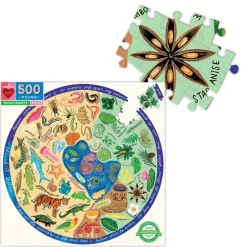 Eeboo - Rundt Puslespil 500 Brk - Biodiversitet