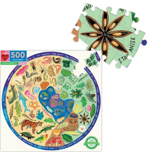 Eeboo - Rundt Puslespil 500 Brk - Biodiversitet