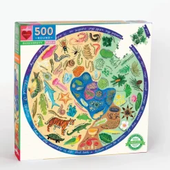 Eeboo - Rundt Puslespil 500 Brk - Biodiversitet