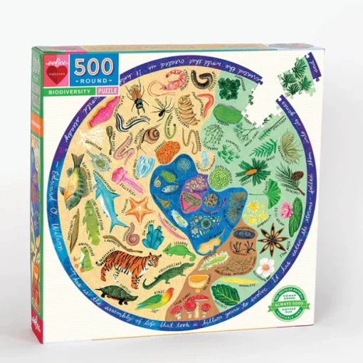 Eeboo - Rundt Puslespil 500 Brk - Biodiversitet