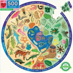 Eeboo - Rundt Puslespil 500 Brk - Biodiversitet