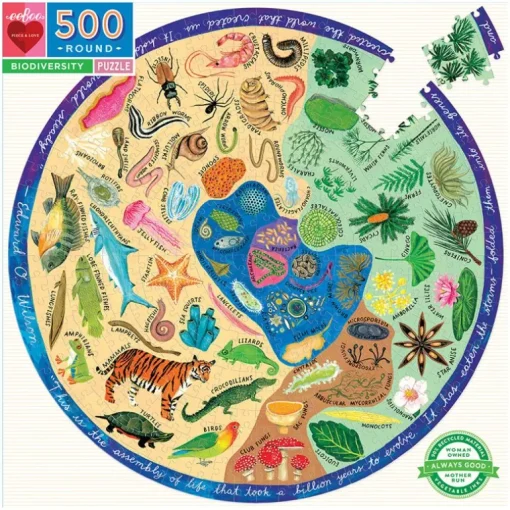 Eeboo - Rundt Puslespil 500 Brk - Biodiversitet