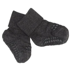 Gobabygo Bambus Non-Slip Sokker 6-12Mdr. - Dark Grey Melange
