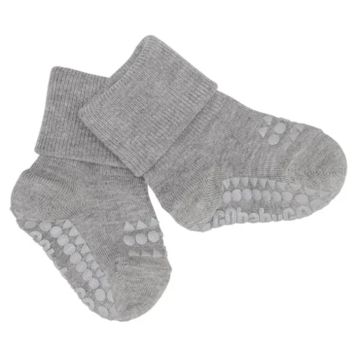 Gobabygo Bambus Non-Slip Sokker 6-12Mdr. - Grey Melange