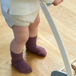 Gobabygo Bambus Non-Slip Sokker 6-12Mdr. - Misty Plum