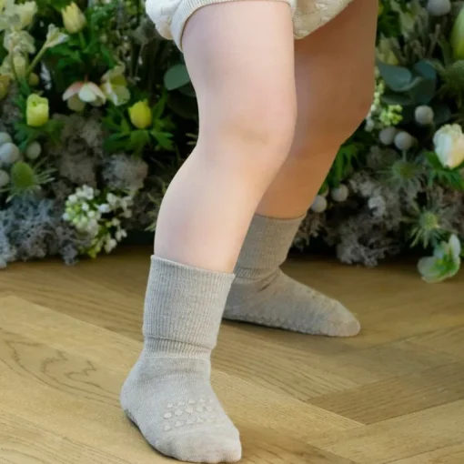 Gobabygo Bambus Non-Slip Sokker 0-6Mdr. - Sand