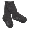 Gobabygo Bomuld Non-Slip Sokker 6-12Mdr. - Dark Grey Melange