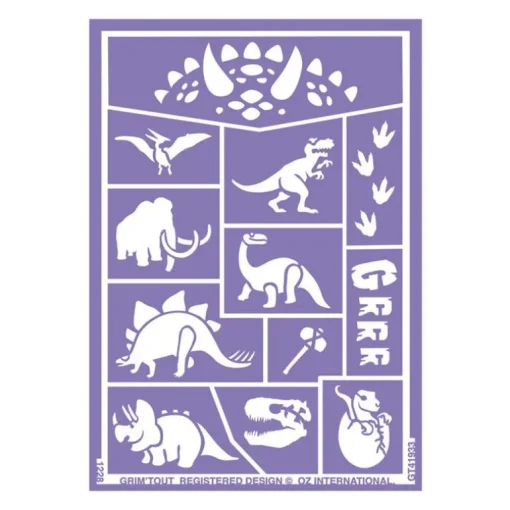 Grim'Tout Stencil Til Teatersminke - Dinosaurer