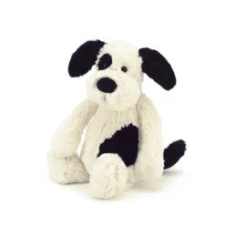 Jellycat Bashful Hund 18Cm, Sort/Creme