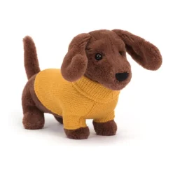 Jellycat Dogs - Sweater Gravhund, Gul 14 Cm