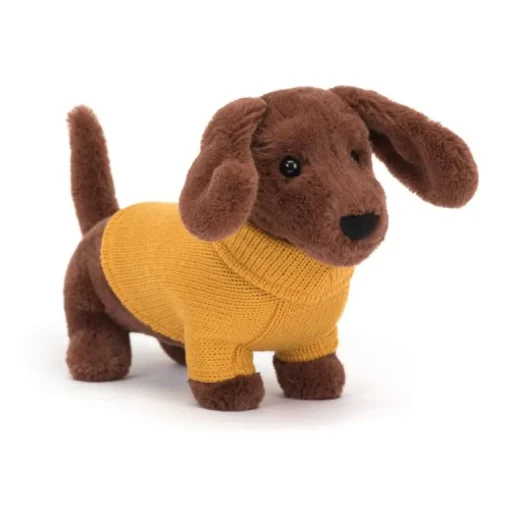 Jellycat Dogs - Sweater Gravhund, Gul 14 Cm