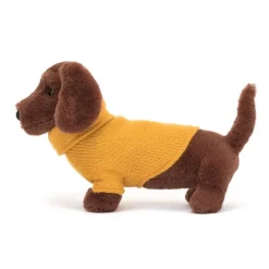 Jellycat Dogs - Sweater Gravhund, Gul 14 Cm