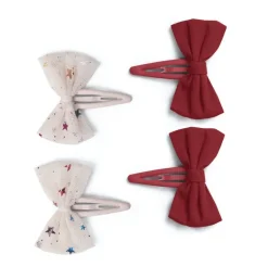 Konges Slojd Bowie Harspaender Med Tyl 4-Pak Multi Star/Red