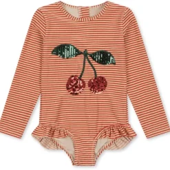 Konges Slojd Jade Ls Swimsuit Str.3 Ar, Glitter Stripe