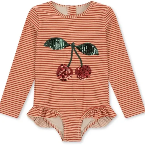 Konges Slojd Jade Ls Swimsuit Str.3 Ar, Glitter Stripe