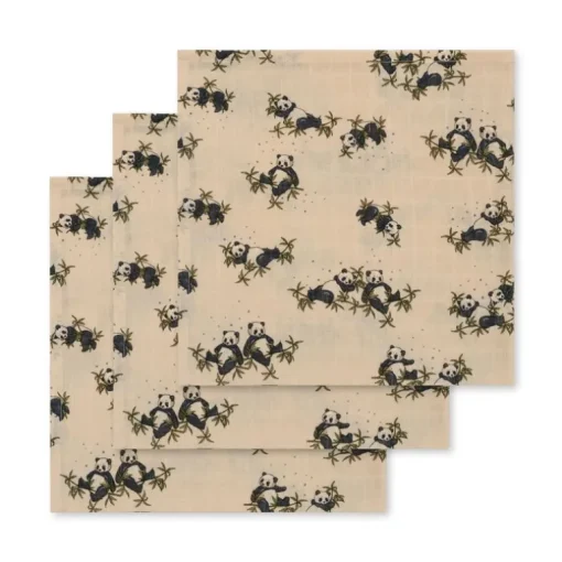 Konges Slojd 3Pk Stofbleer, Panda Nuit