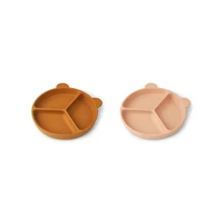 Liewood Stacy Ruminddelt Tallerken Med Sugekop 2Pk, Mustard/Tuscany Ro