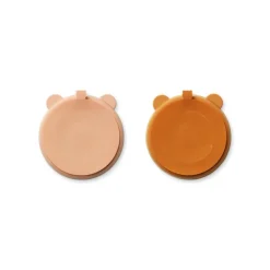 Liewood Stacy Ruminddelt Tallerken Med Sugekop 2Pk, Mustard/Tuscany Ro