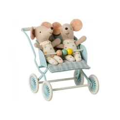 Maileg Klapvogn, Baby Mus - Mint