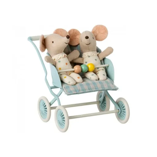 Maileg Klapvogn, Baby Mus - Mint