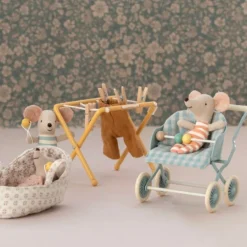 Maileg Klapvogn, Baby Mus - Mint