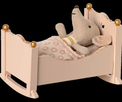 Maileg Vugge, Baby Mus - Rosa