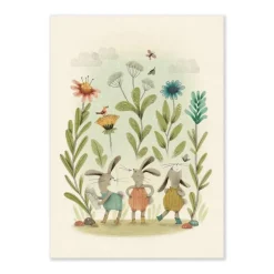 Moulin Roty Plakat - Tre Sma Kaniner 50X70Cm